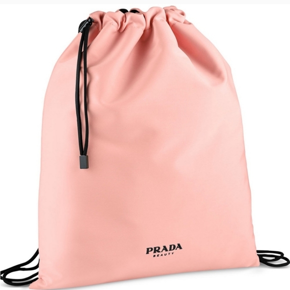 Prada Beauty Reversible backpack logo Pouch pink reversible to black - Picture 1 of 5